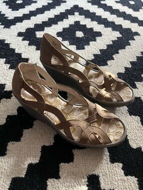 Fly London Brown Wedge Sandals